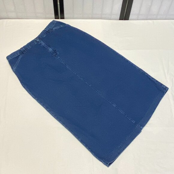 Riders Casuals by Lee A Line Back Slit Denim Jeans Maxi Skirt Medium Wash 16 - Picture 8 of 12